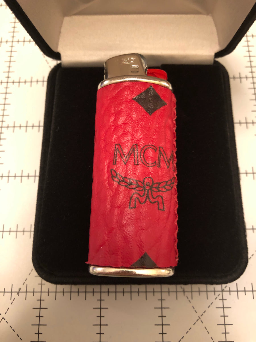 Red Mcm Lighter Case