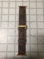 Custom LV Monogram Watch Band (Red back)